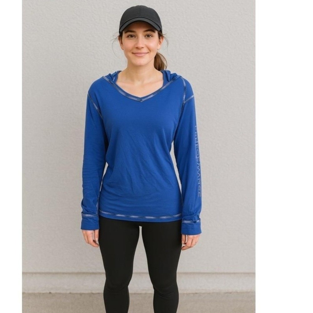 Calvin‎ Klein Pullover Womens 2X Performance Blue Long Sleeve Hooded Athletic